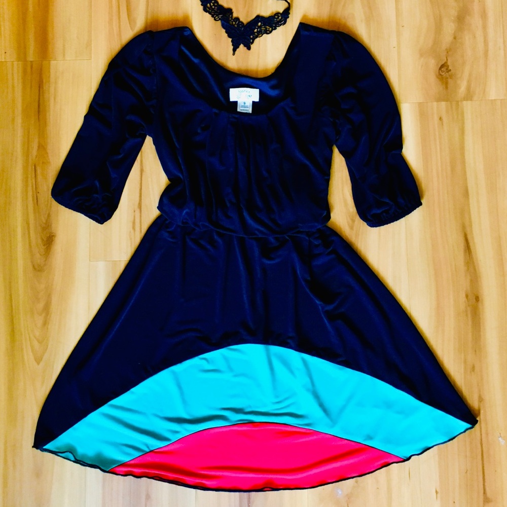 Perfect Black dress with a POP of COLOR